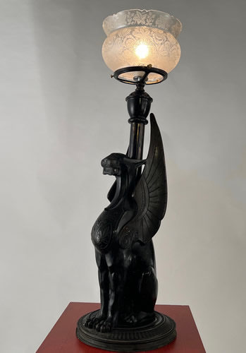 Eastlake Egyptian Revival Phoenix Gas Newell Post Lamp